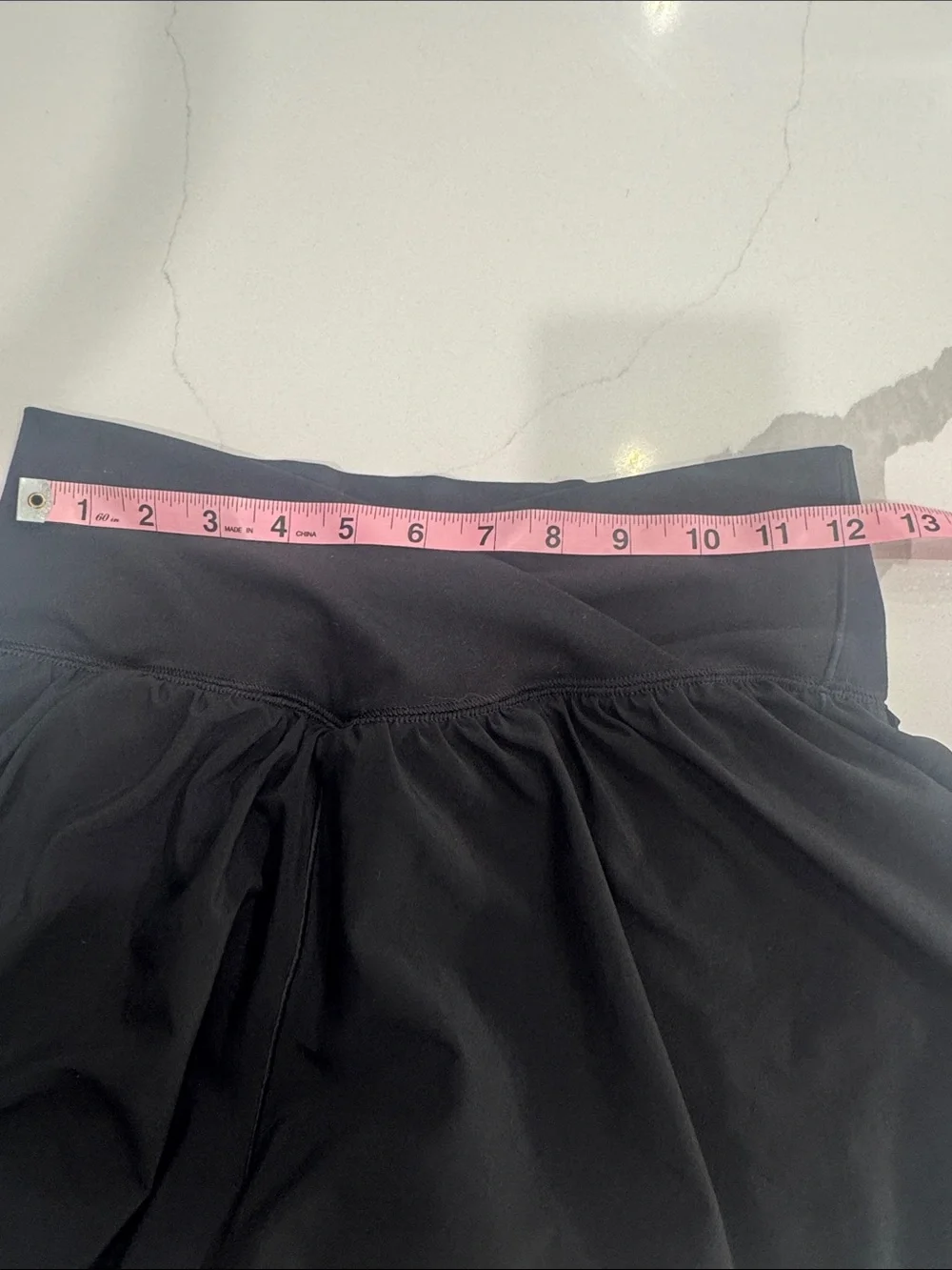 High-Waist Black Layered Skort Shorts